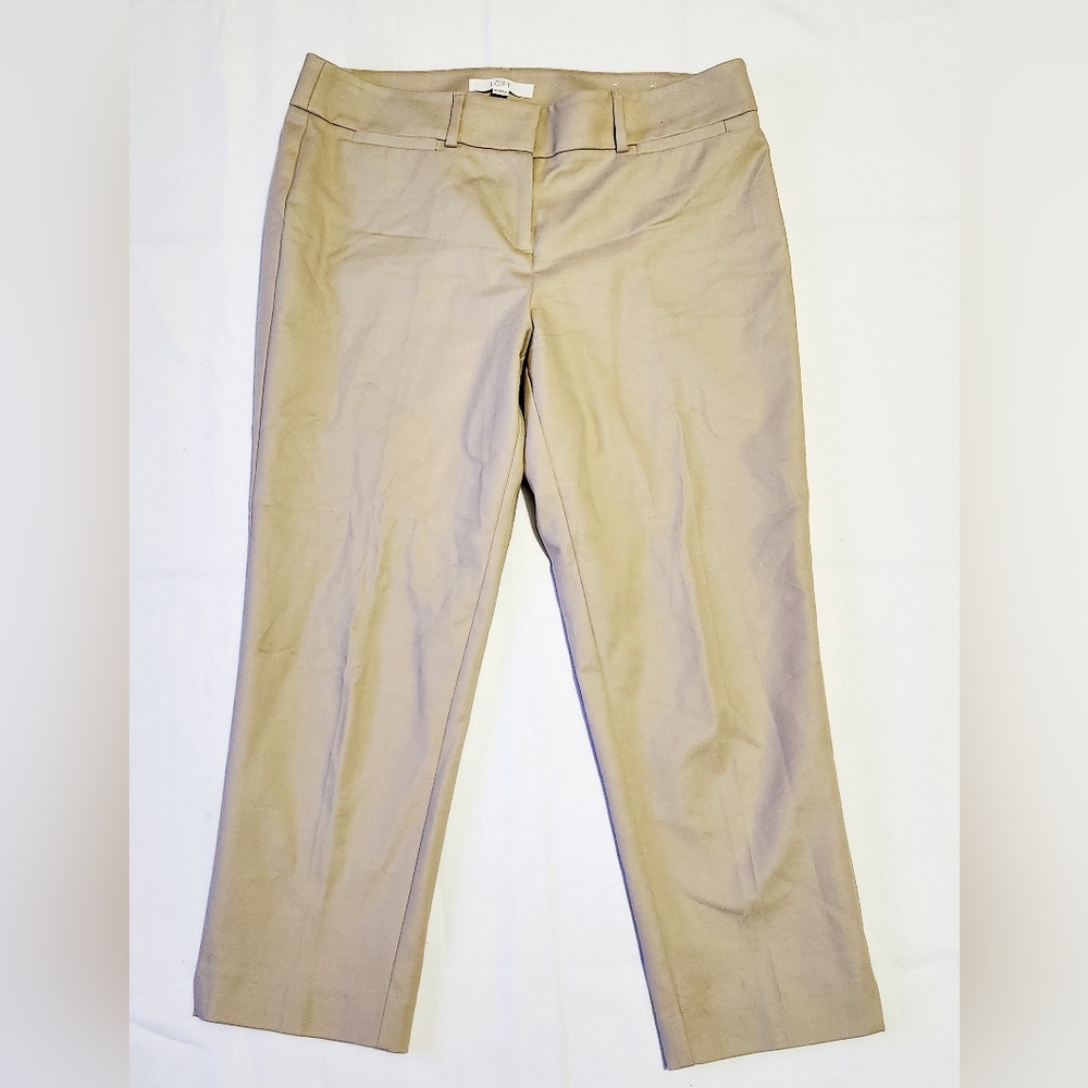 Ann Taylor LOFT Classic Pants Women Size 8P Marisa Modern-linen fabric Beige - Picture 7 of 7